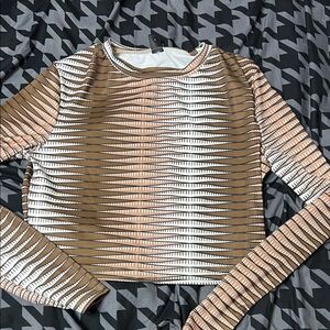 Striped Long Sleeve Crop Top